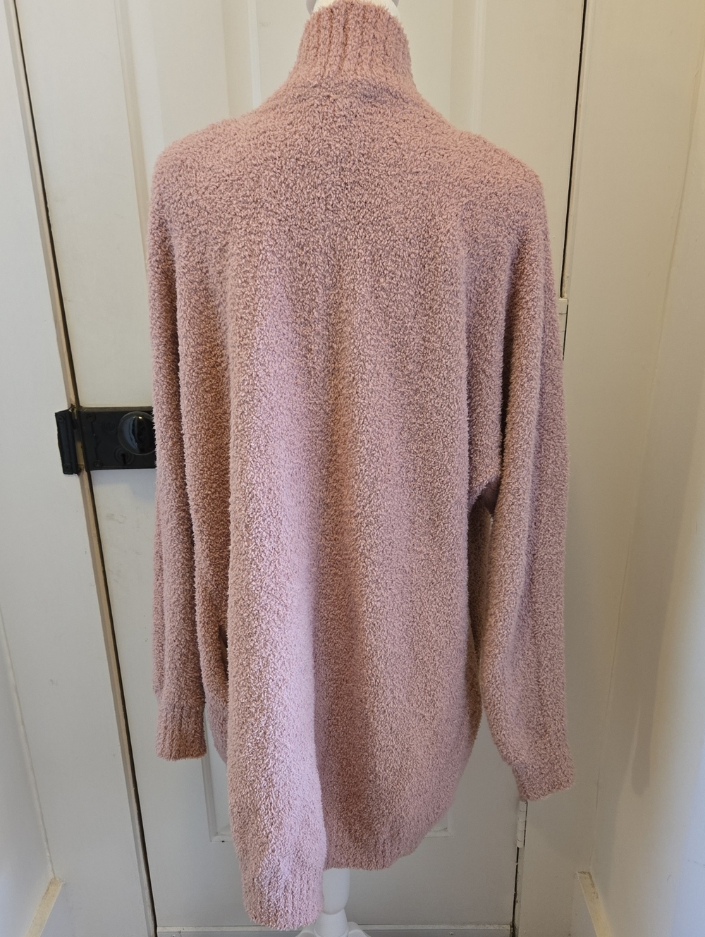 UGG Fremont Open Front Cardigan Pink Fuzzy Knit Cozy Oversized Loungewear XL - Picture 3 of 8